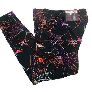 NoBo Women's Size Small 3-5 Halloween Fall High Rise Leggings Spiders Web Black